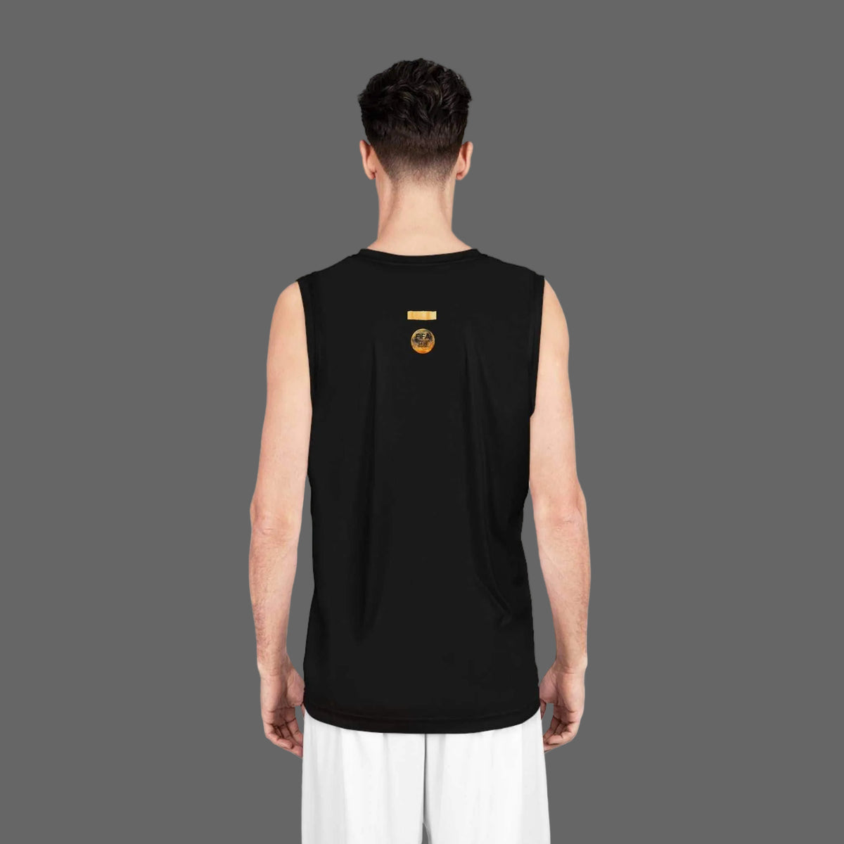 New York Knicks gold orange blue Miami edition champion basketball jersey with bold all-over print and FIFA-style logo