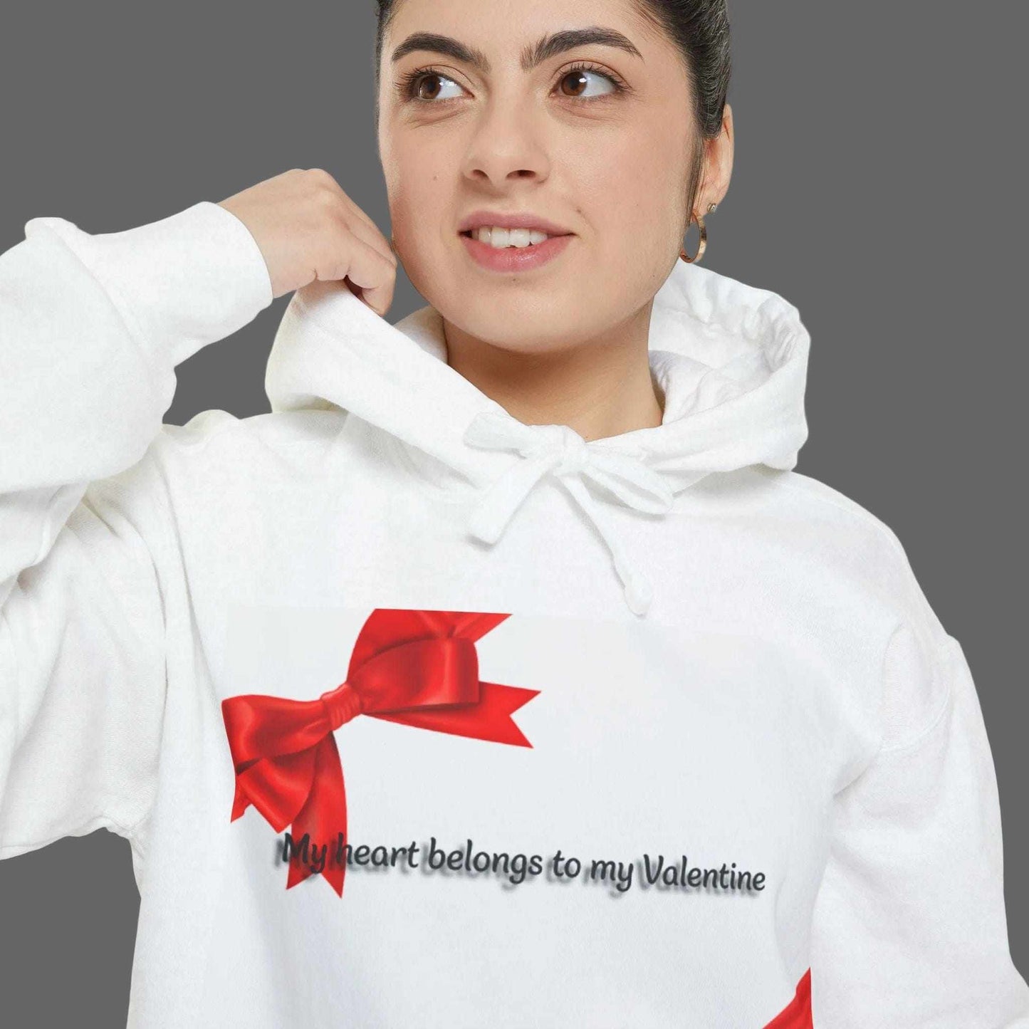 Valentine Ribbon Heart Hoodie — My Heart Belongs to My Valentine Ribbon Heart Hoodie My Heart & love Belongs to My Valentine