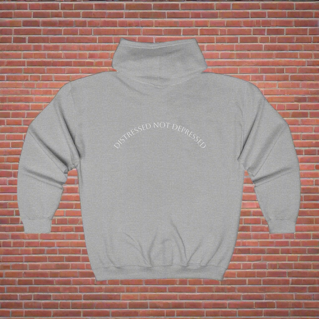 Unisex Heavy Blend™ Full Zip Hoodie"Distressed not Depressed" design