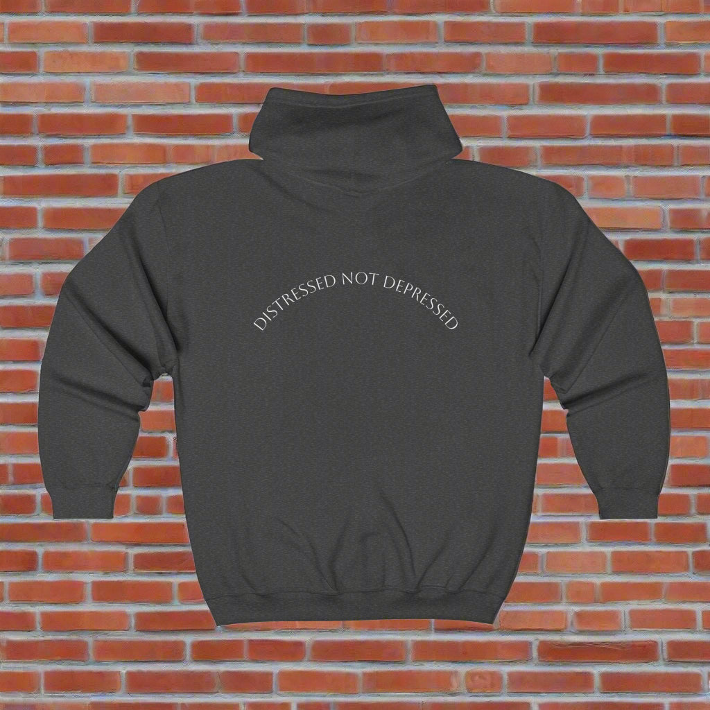 Unisex Heavy Blend™ Full Zip Hoodie"Distressed not Depressed" design