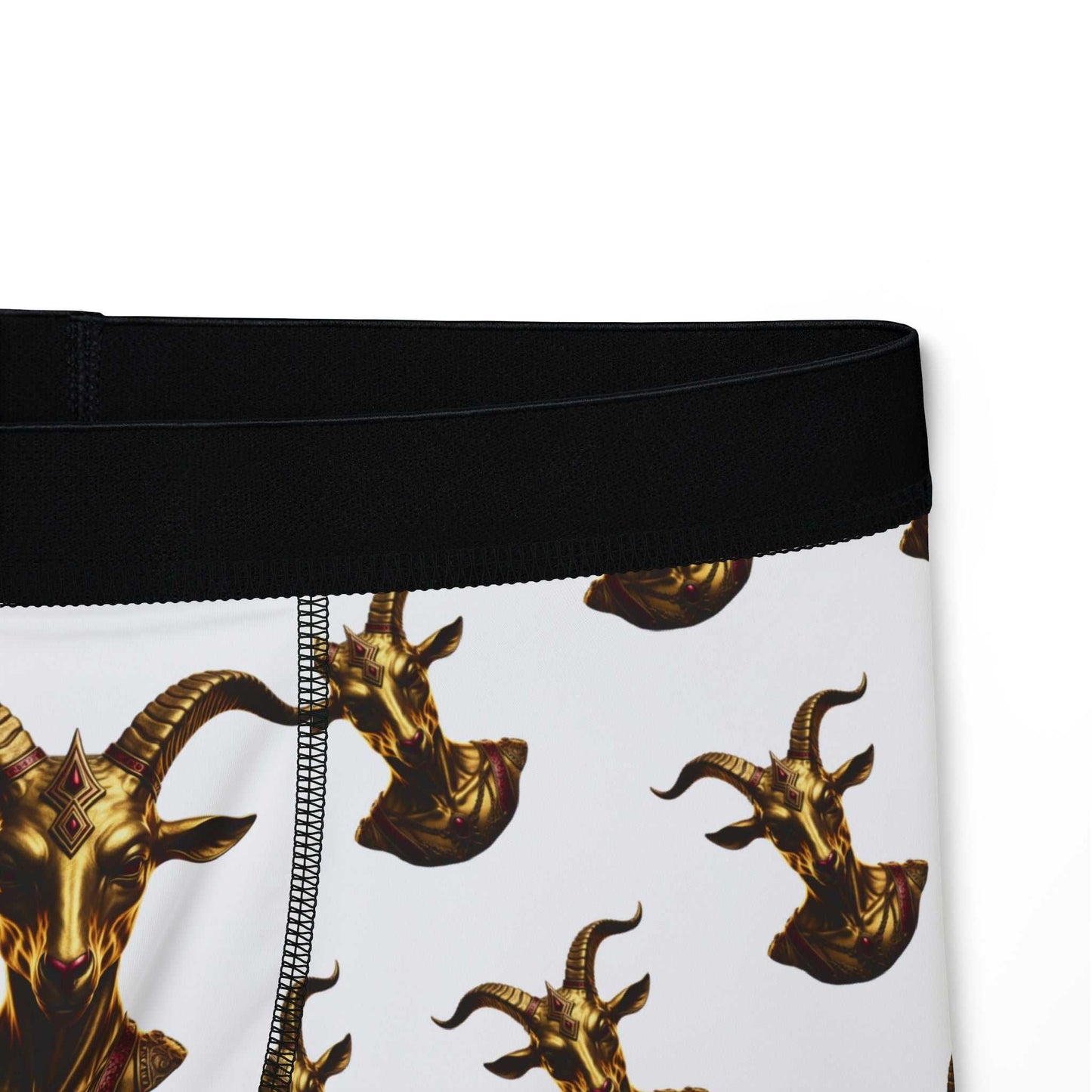Baphomet Monogram Men’s boxers with gold statue all-over print and elastic waistband