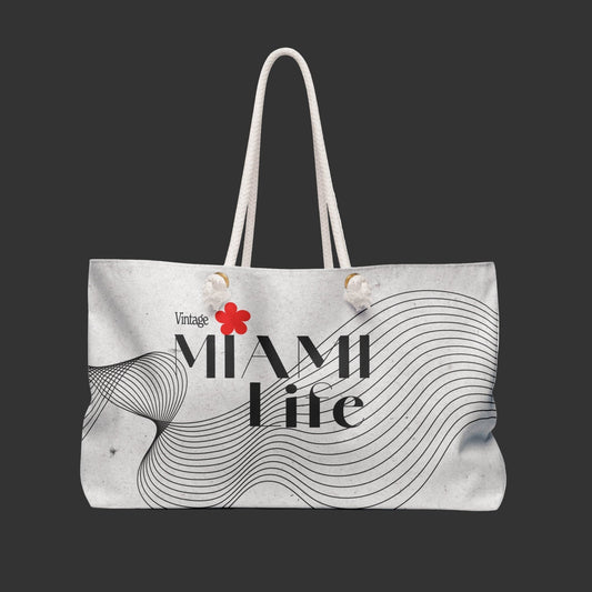 Tote bag with 'Miami Life' design on a white background