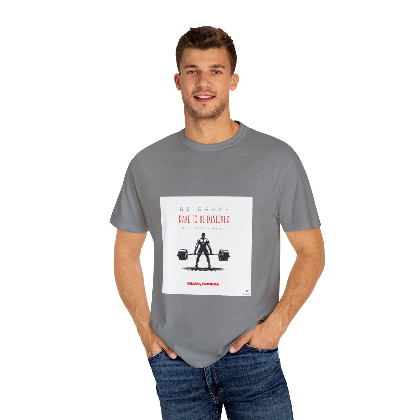 Graphic Tee - 'DARE TO BE DISLIKED' Bodybuilder Weightlifting Design