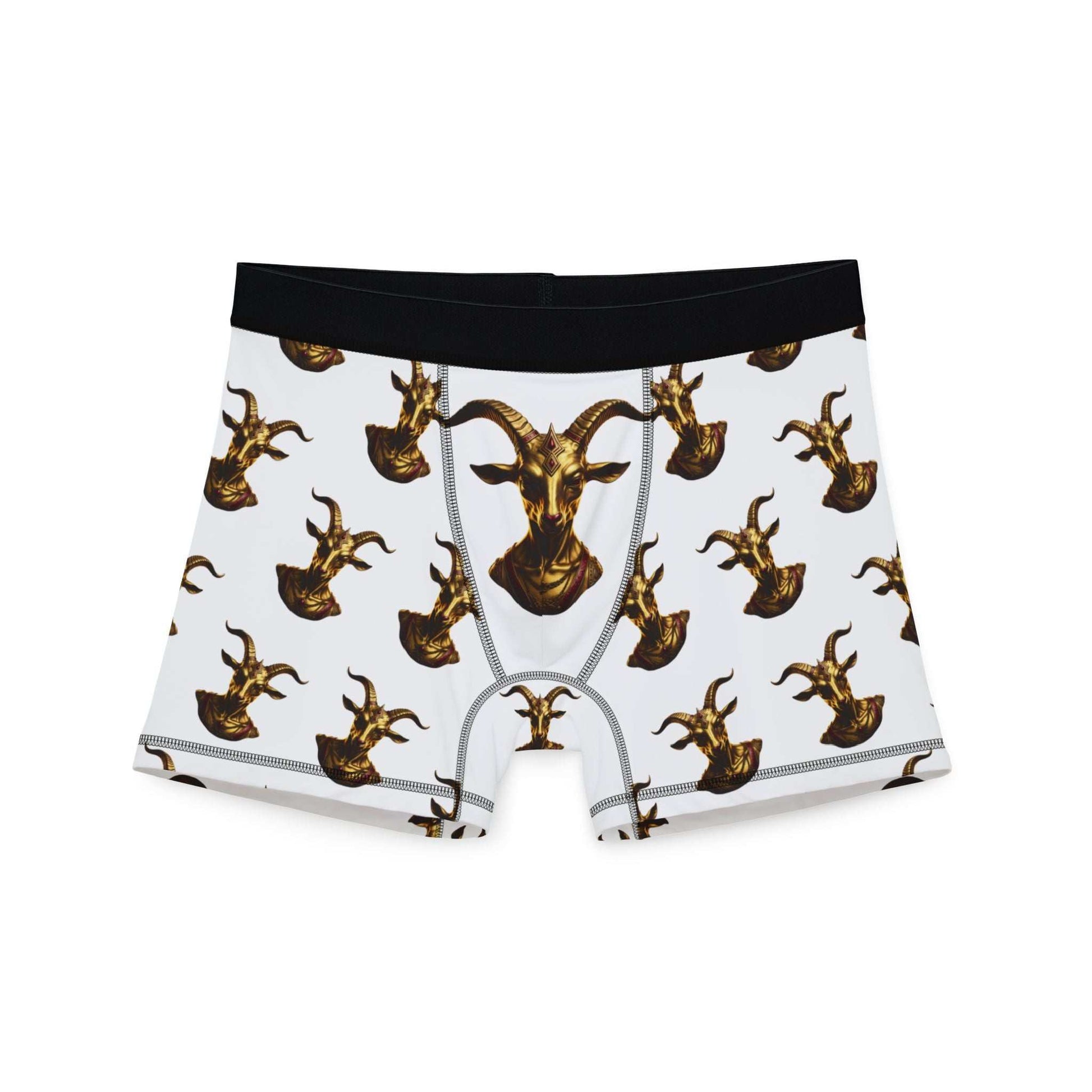 Baphomet Monogram Men’s boxers with gold statue all-over print and elastic waistband