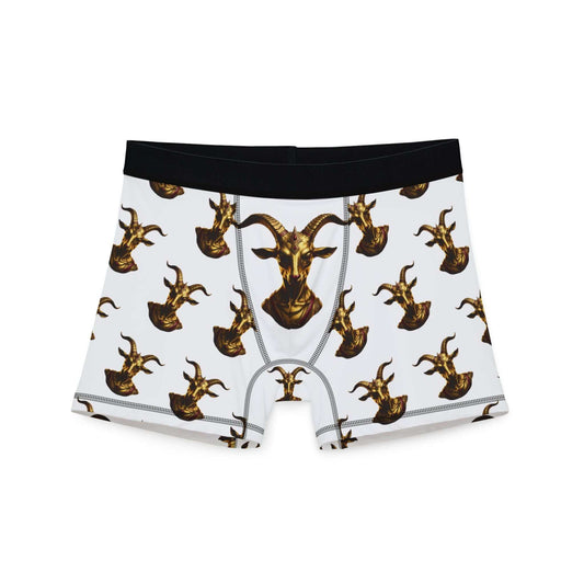 Baphomet Monogram Men’s boxers with gold statue all-over print and elastic waistband