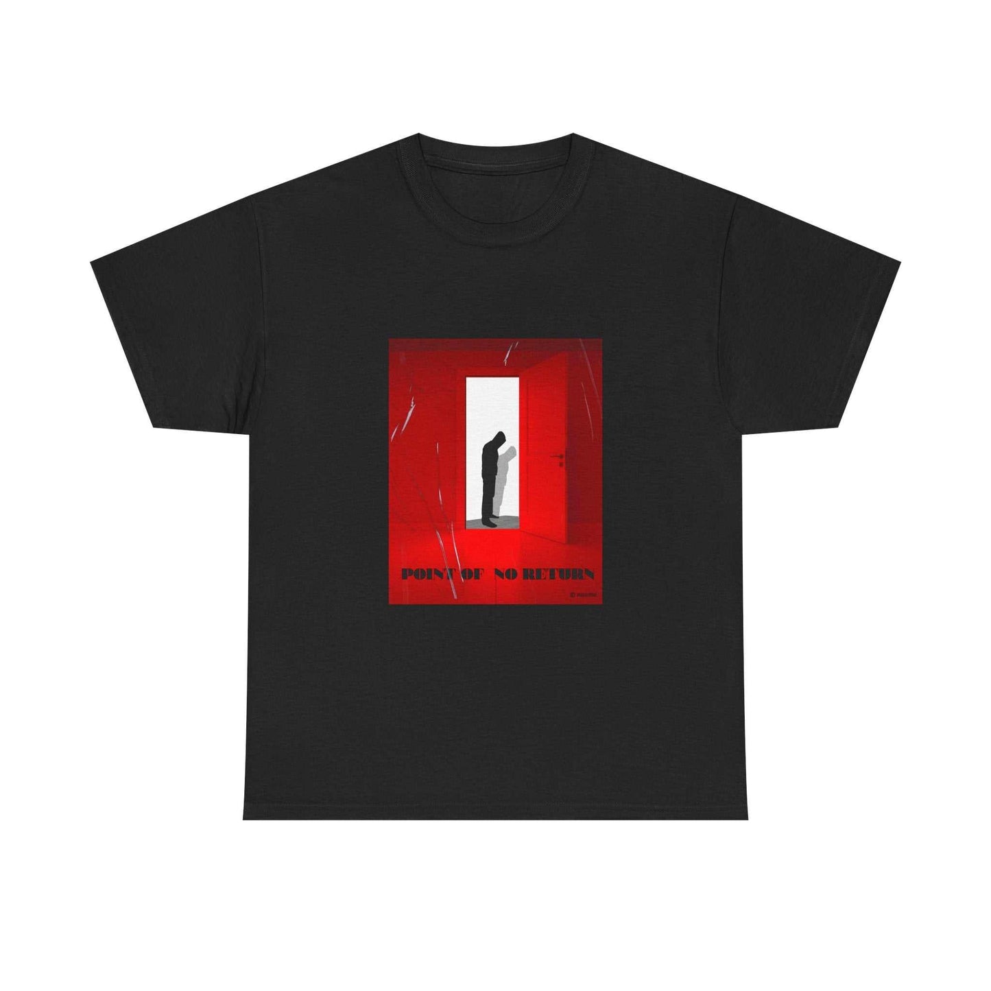 Point of No Return T-Shirt with silhouette of man at doorway and red light background