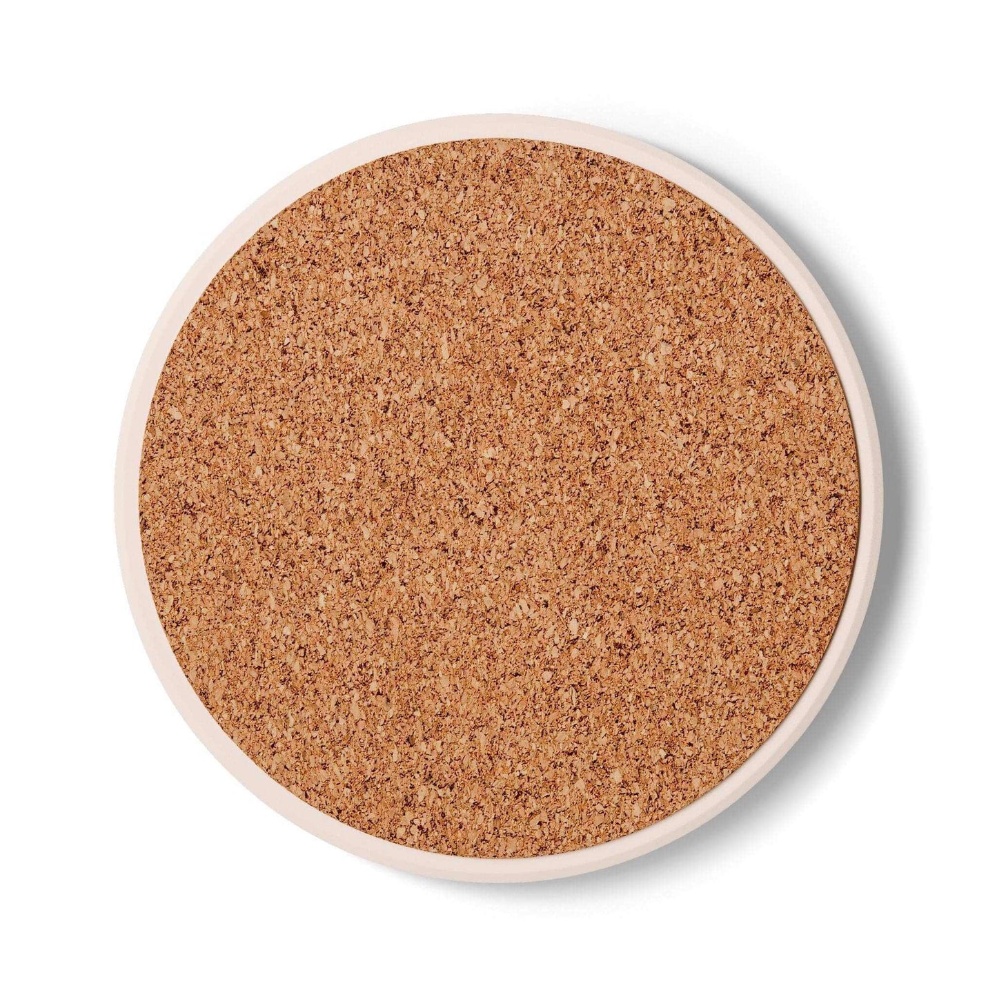 Round ceramic coaster with cork base for Romantic Red Rose Candle setting