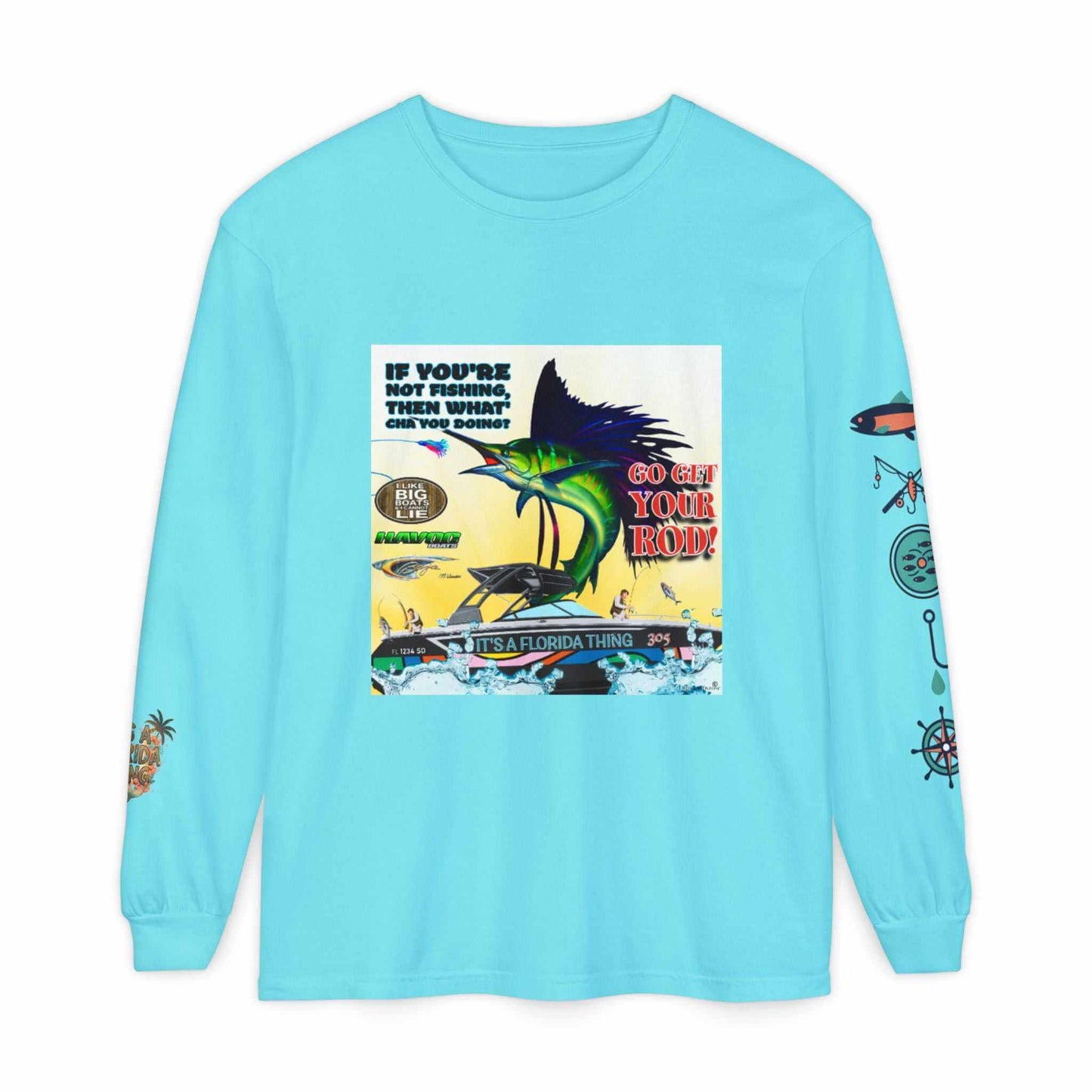 Florida Thing Long Sleeve T-Shirt for fishermen with garment-dyed soft cotton and ribbed cuffs