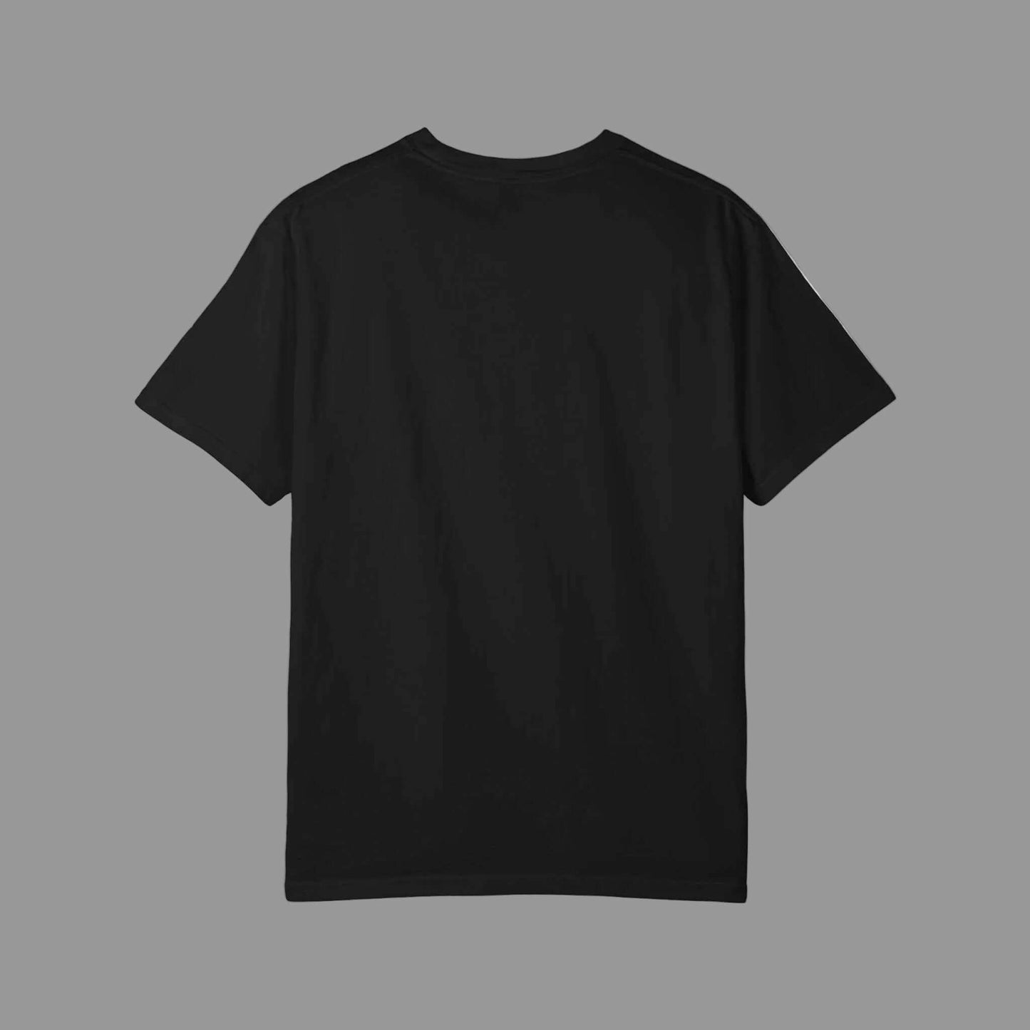 Black t-shirt on a white background
