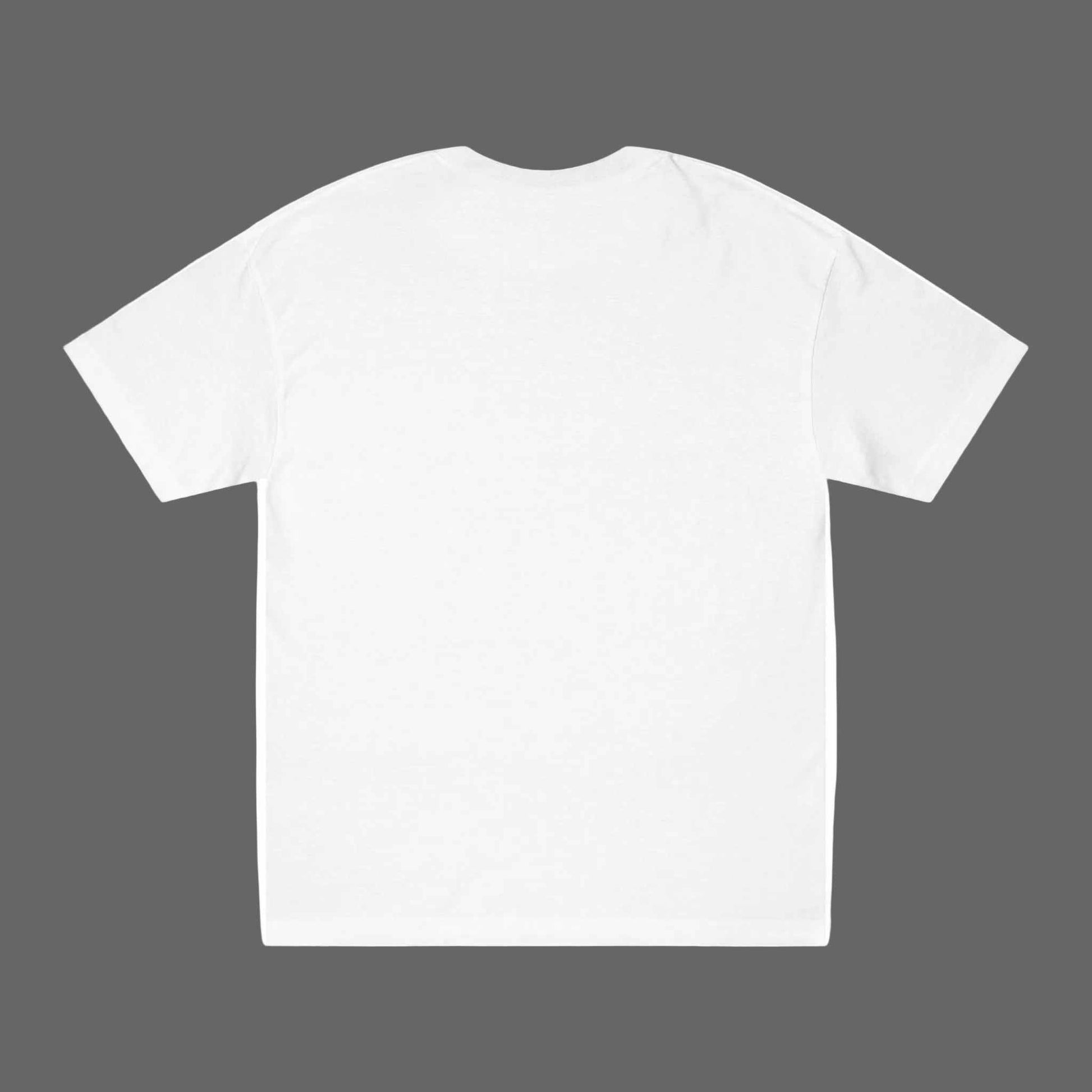 Graphic T-Shirt— Hand of Dust Rolling Dice Graphic T-Shirt a Gamble Dice Tee  —  Plain white t-shirt on a white background