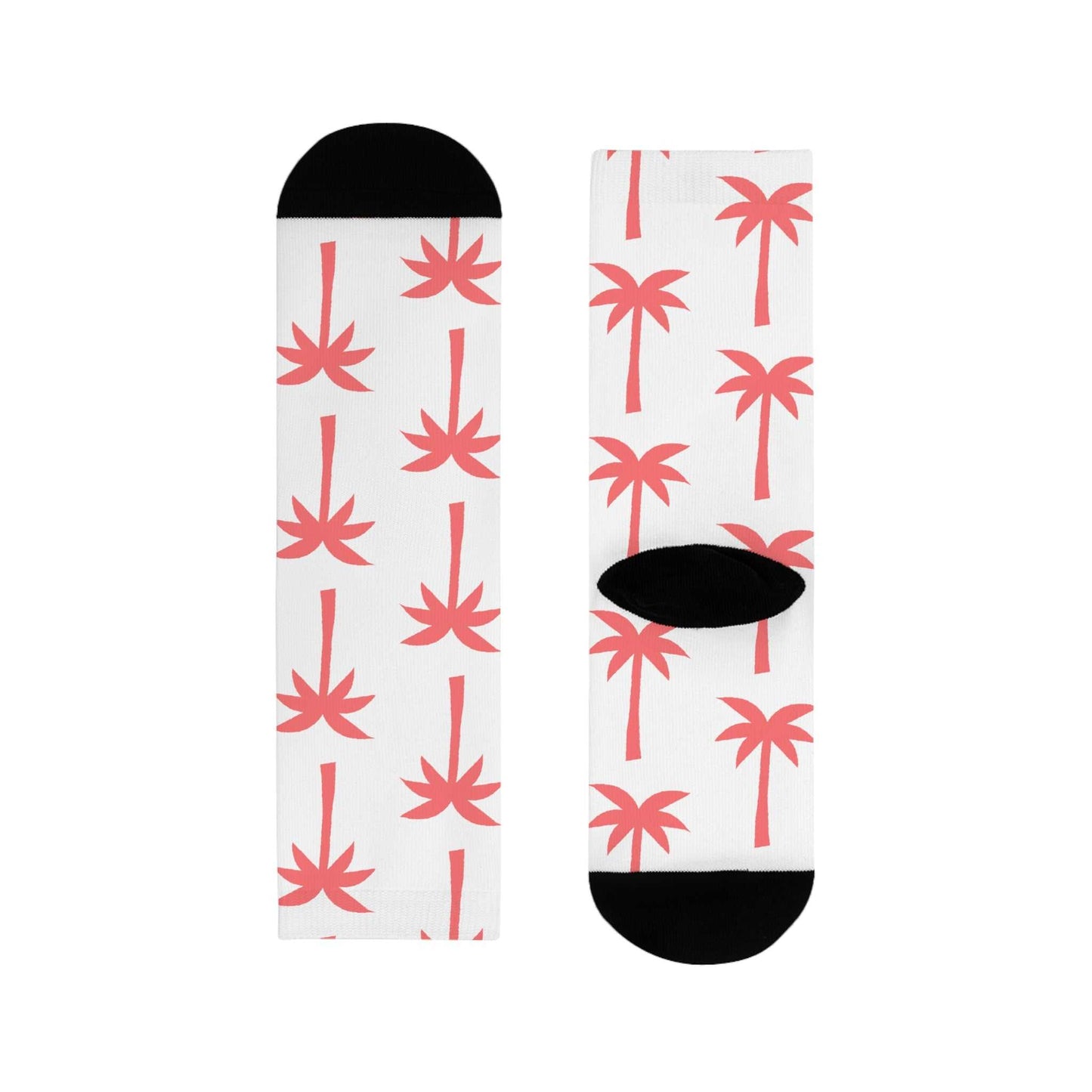 Peach Palm Monogram crew socks with all-over print and mid-calf length