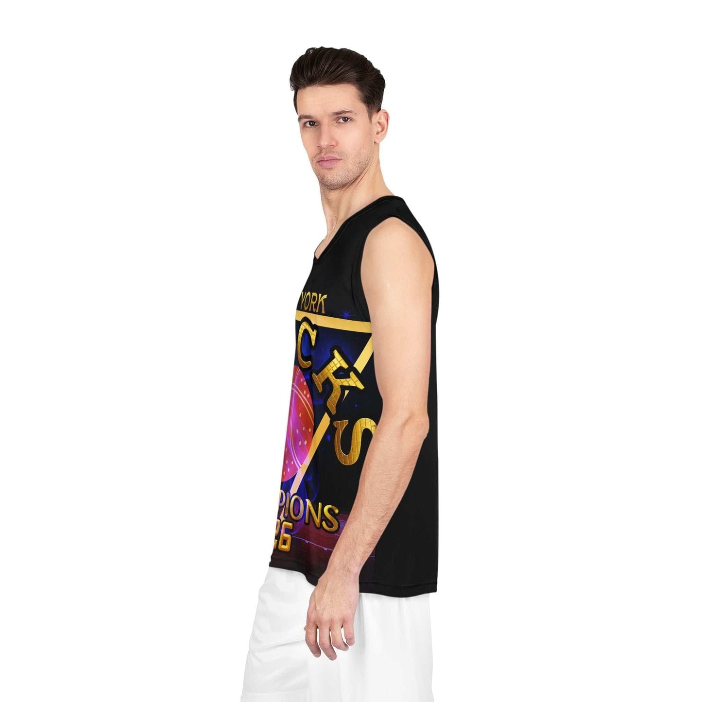 New York Knicks gold orange blue basketball jersey Miami edition with all-over print and FIFA-style logo