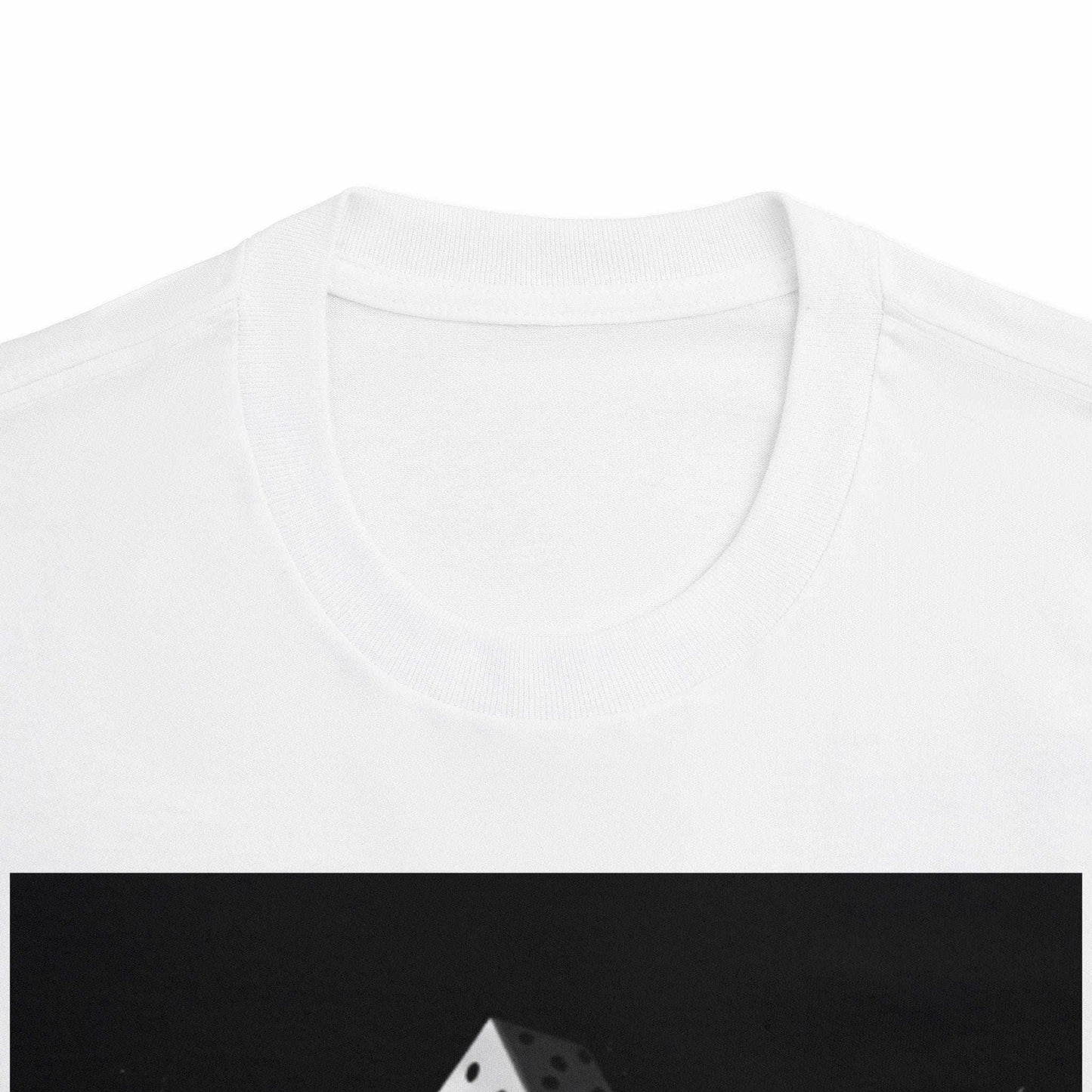 Graphic T-Shirt— Hand of Dust Rolling Dice Graphic T-Shirt a Gamble Dice Tee  —  Hand of Dust Rolling Dice Graphic T-Shirt White t-shirt with a black logo on a white background