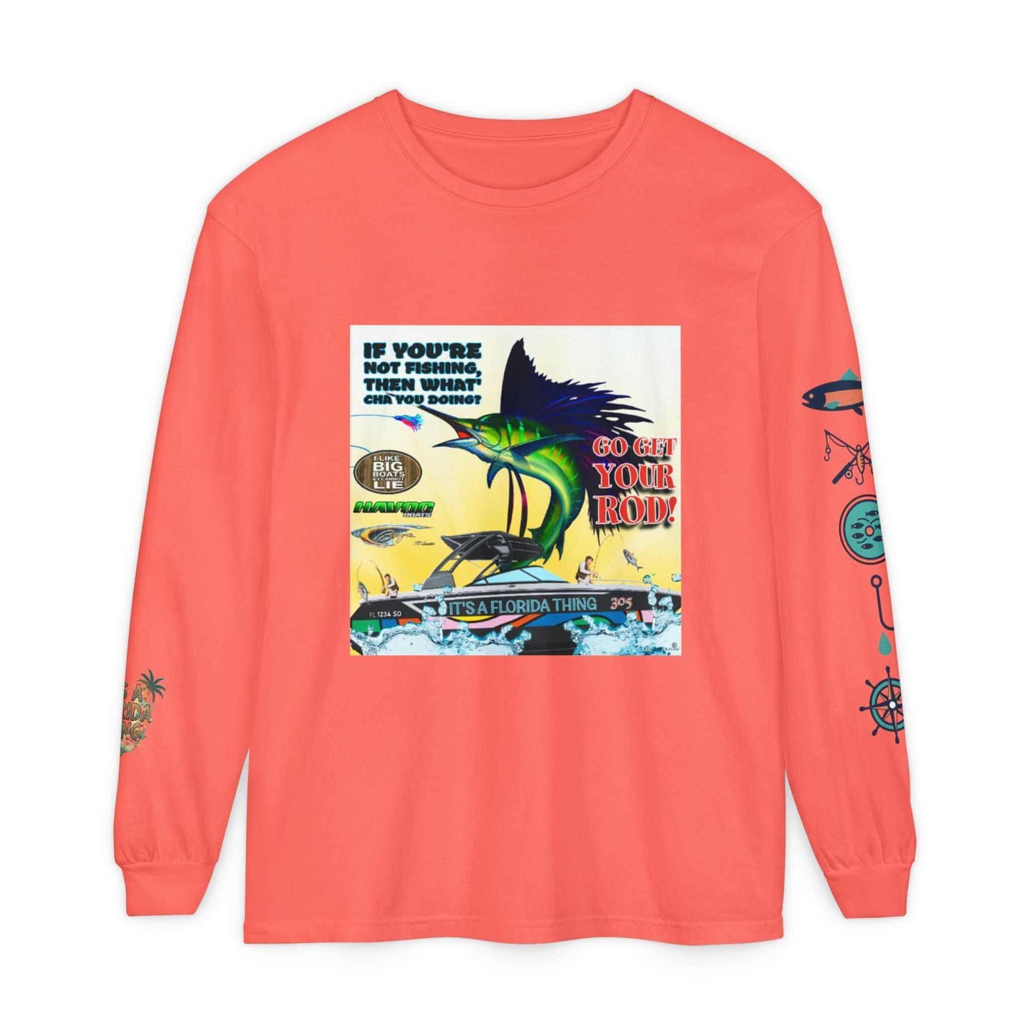 Florida Thing Long Sleeve T-Shirt for anglers with garment-dyed cotton and ribbed cuffs