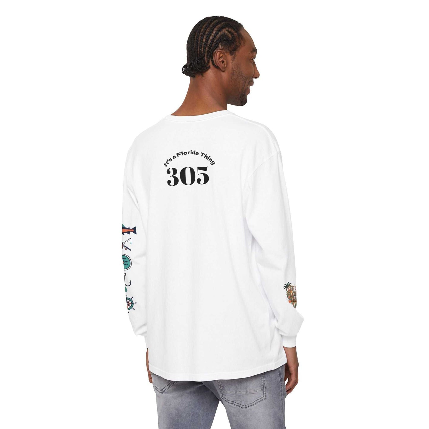 Florida Thing Long Sleeve T-Shirt for anglers with garment-dyed cotton and ribbed cuffs