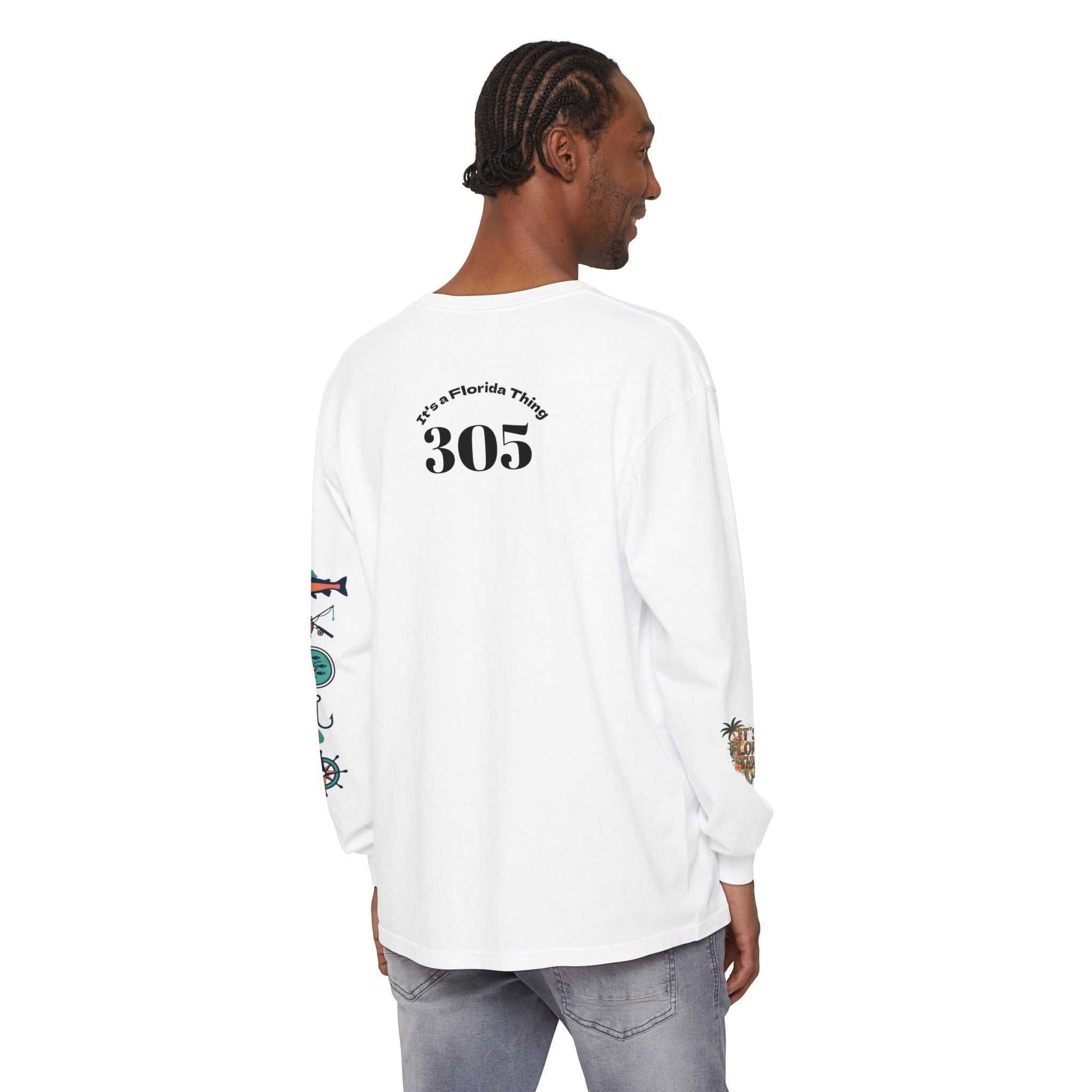 Florida Thing Long Sleeve T-Shirt for anglers with garment-dyed cotton and ribbed cuffs
