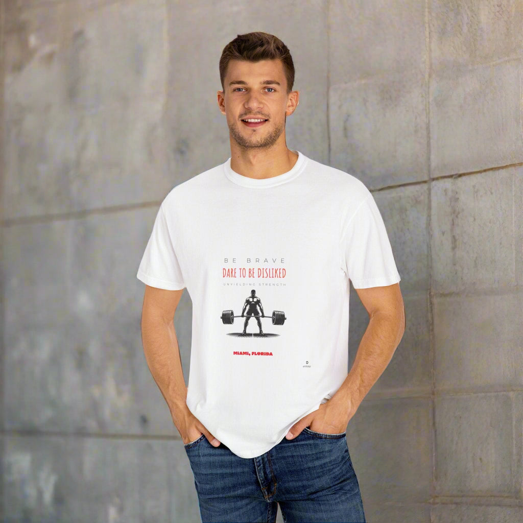Graphic Tee - 'DARE TO BE DISLIKED' Bodybuilder Weightlifting Design