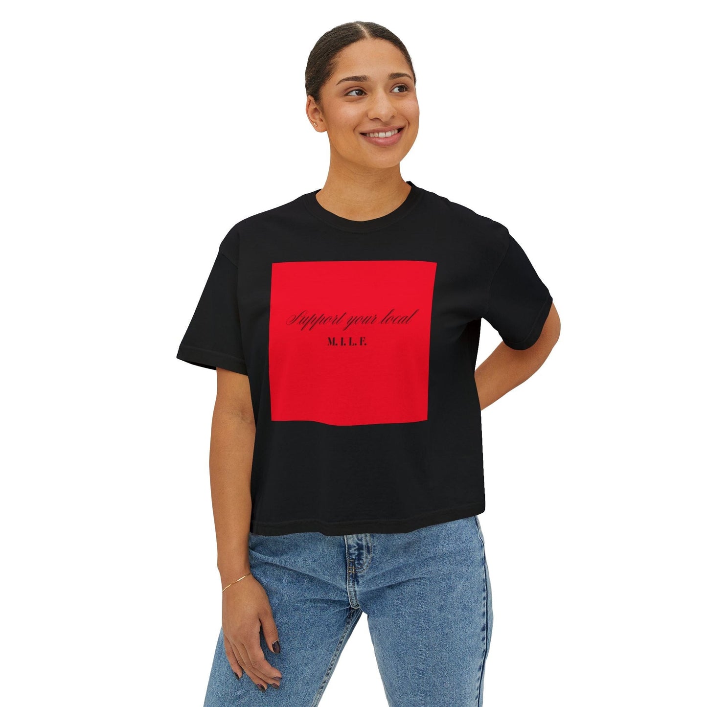 T-Shirt - M I L F Design Women's Boxy Tee