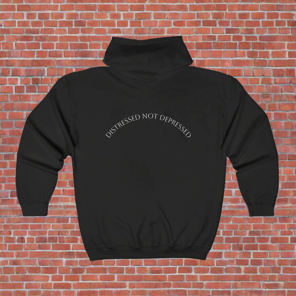 Unisex Heavy Blend™ Full Zip Hoodie"Distressed not Depressed" design