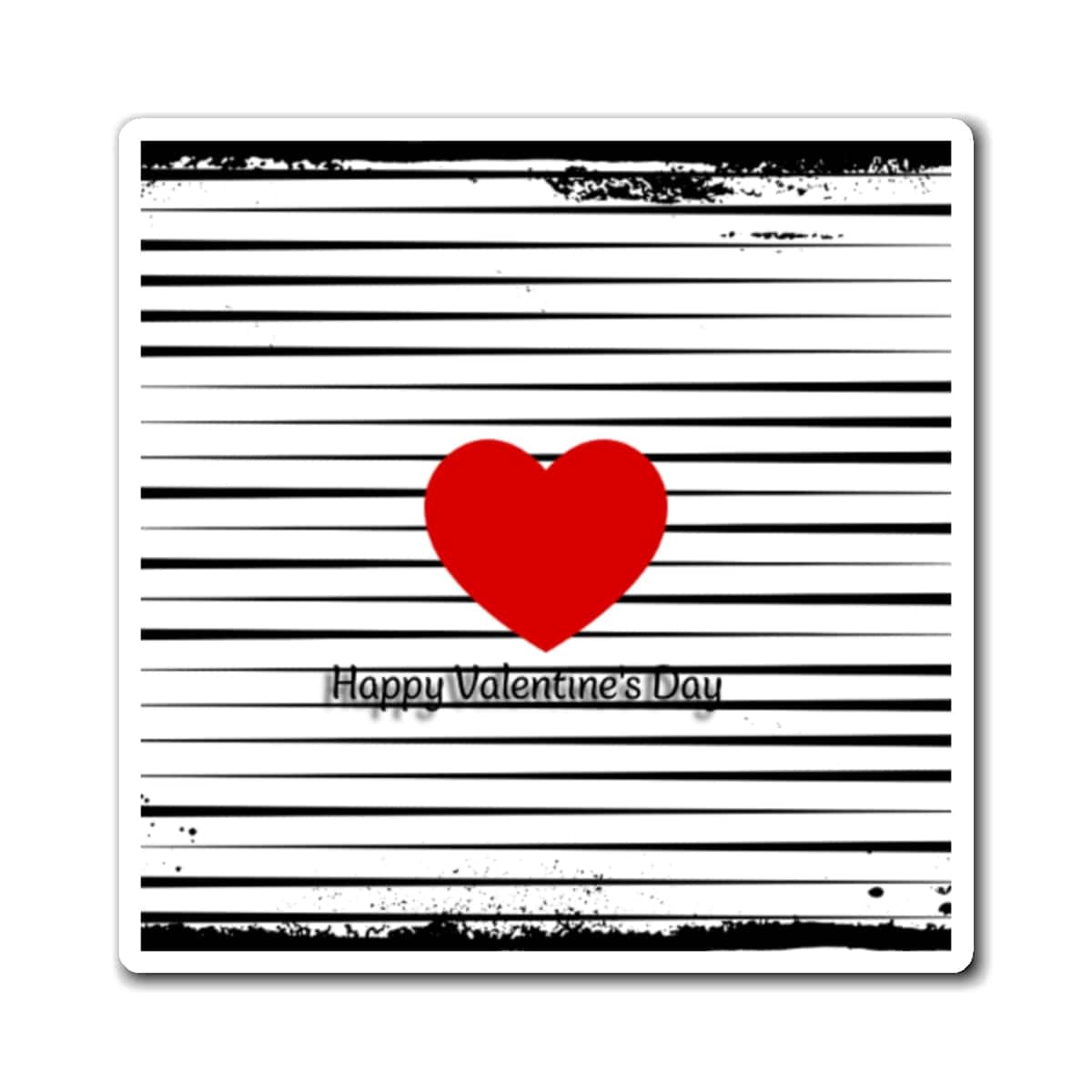 Valentine's Day Heart Stripe Magnet