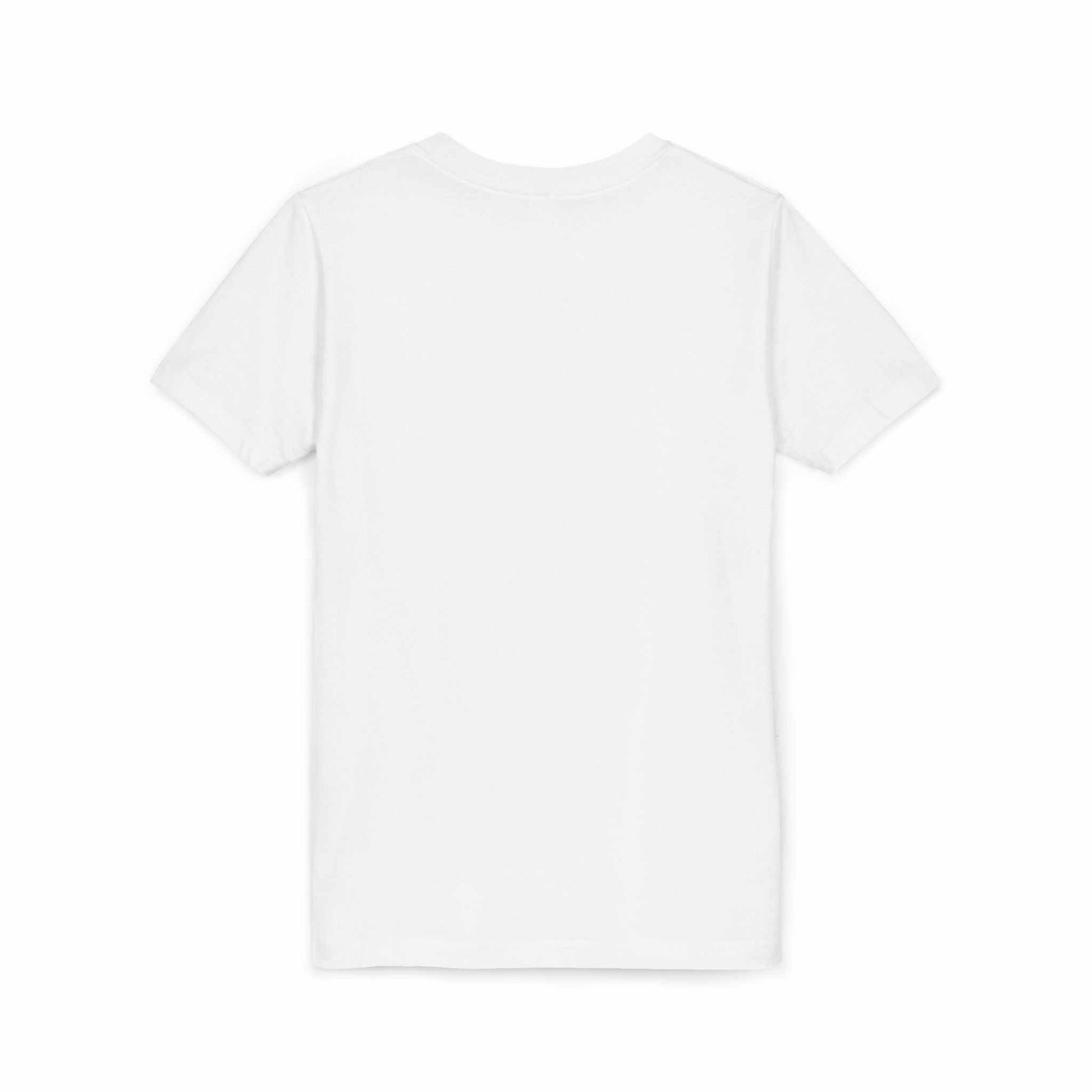 Youth tee with ballerina and floral border, soft cotton, light as a whispered first bow