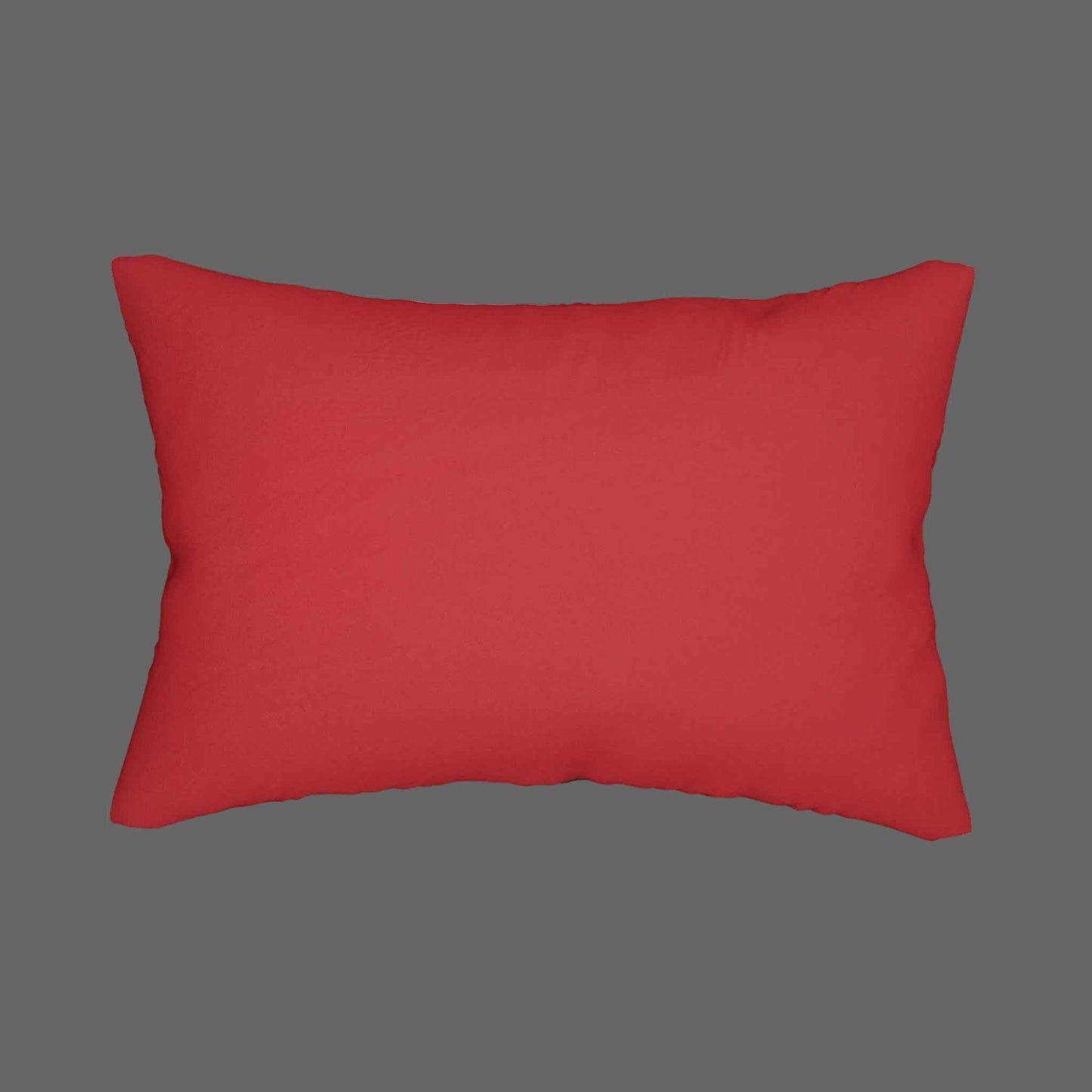 Lumbar Pillow — Romantic Rose Sunset Design Red pillow on a white background