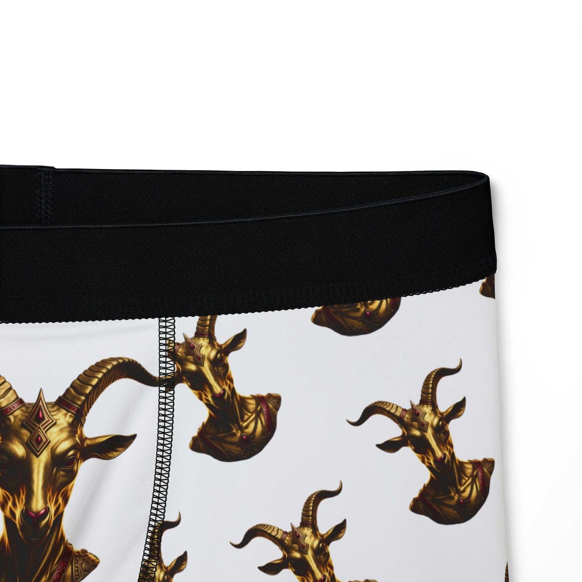 Baphomet Monogram Men’s boxers with gold statue all-over print and elastic waistband