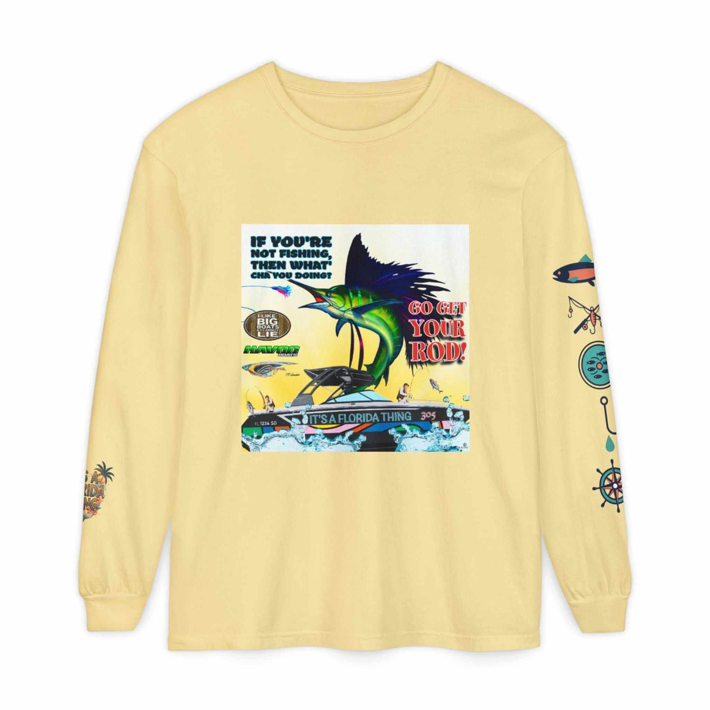 Florida Thing Long Sleeve T-Shirt with vintage garment-dyed cotton for anglers