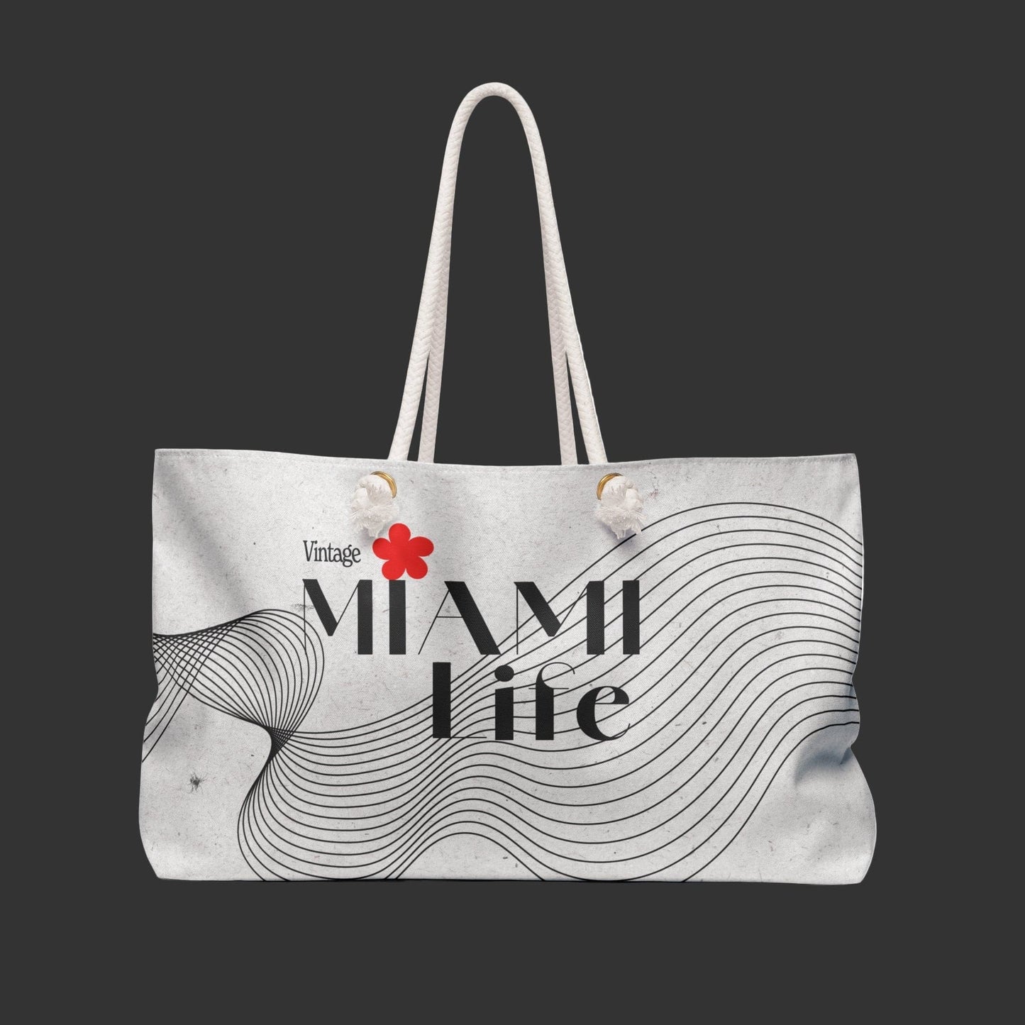 Tote bag with 'Miami Life' design on a white background