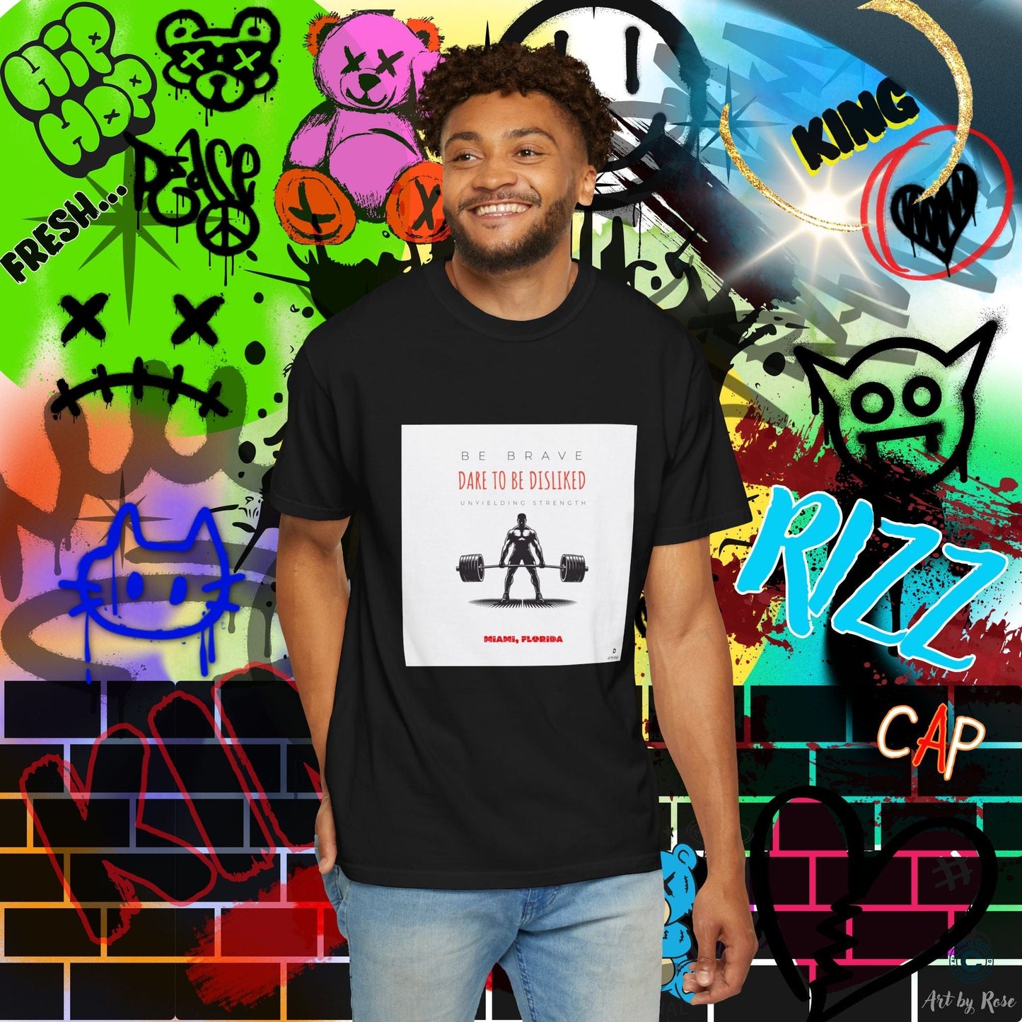Graphic Tee - 'DARE TO BE DISLIKED' Bodybuilder Weightlifting Design