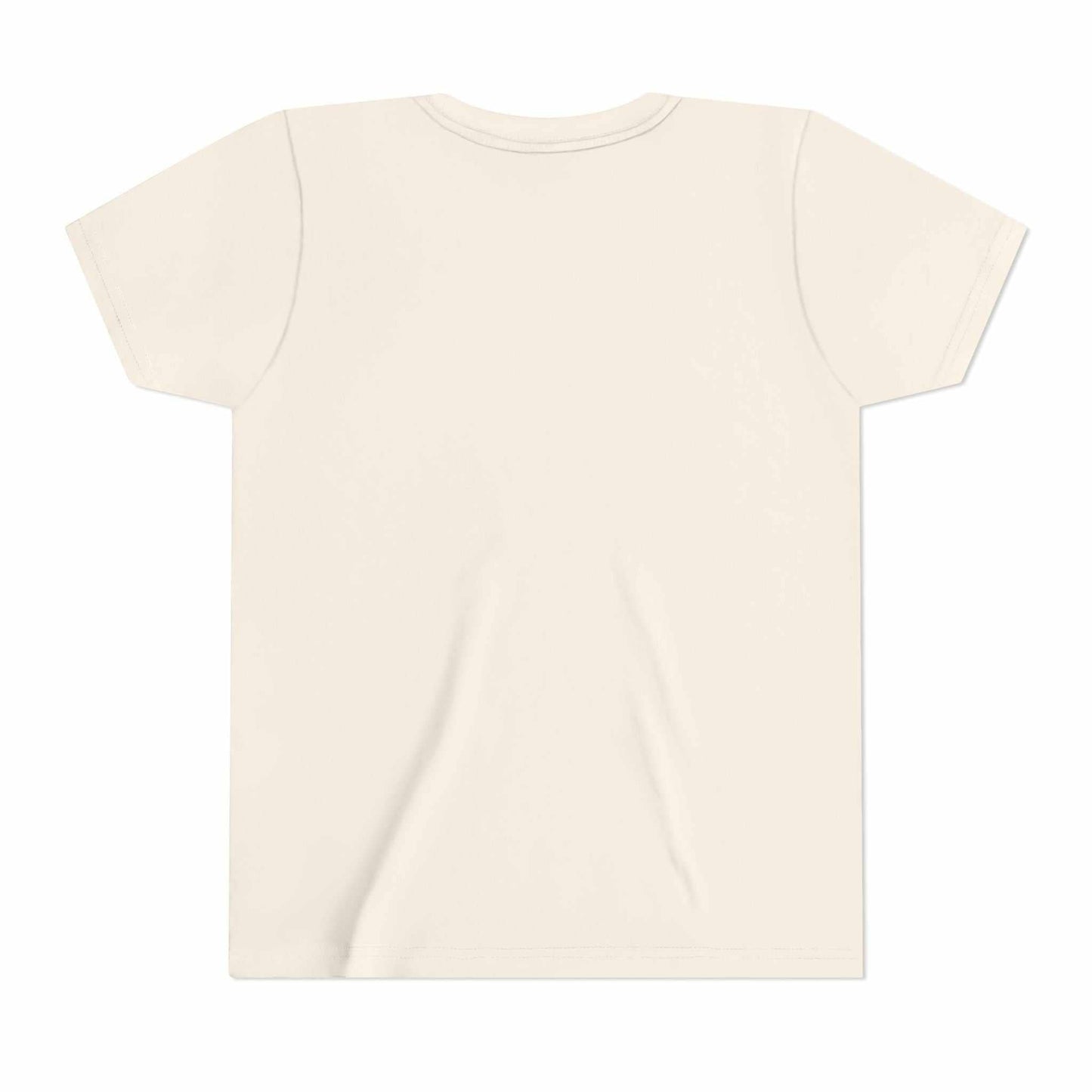 Youth ballet tee with delicate ballerina and floral border, soft cotton fabric