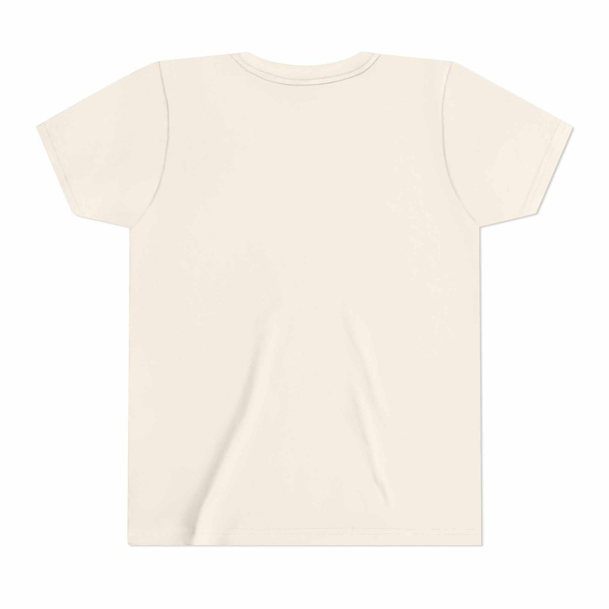 Youth ballet tee with delicate ballerina and floral border, soft cotton fabric