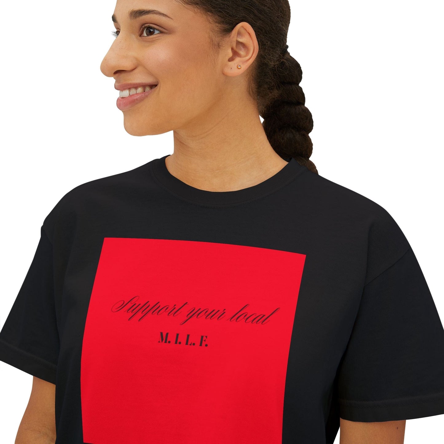 T-Shirt - M I L F Design Women's Boxy Tee