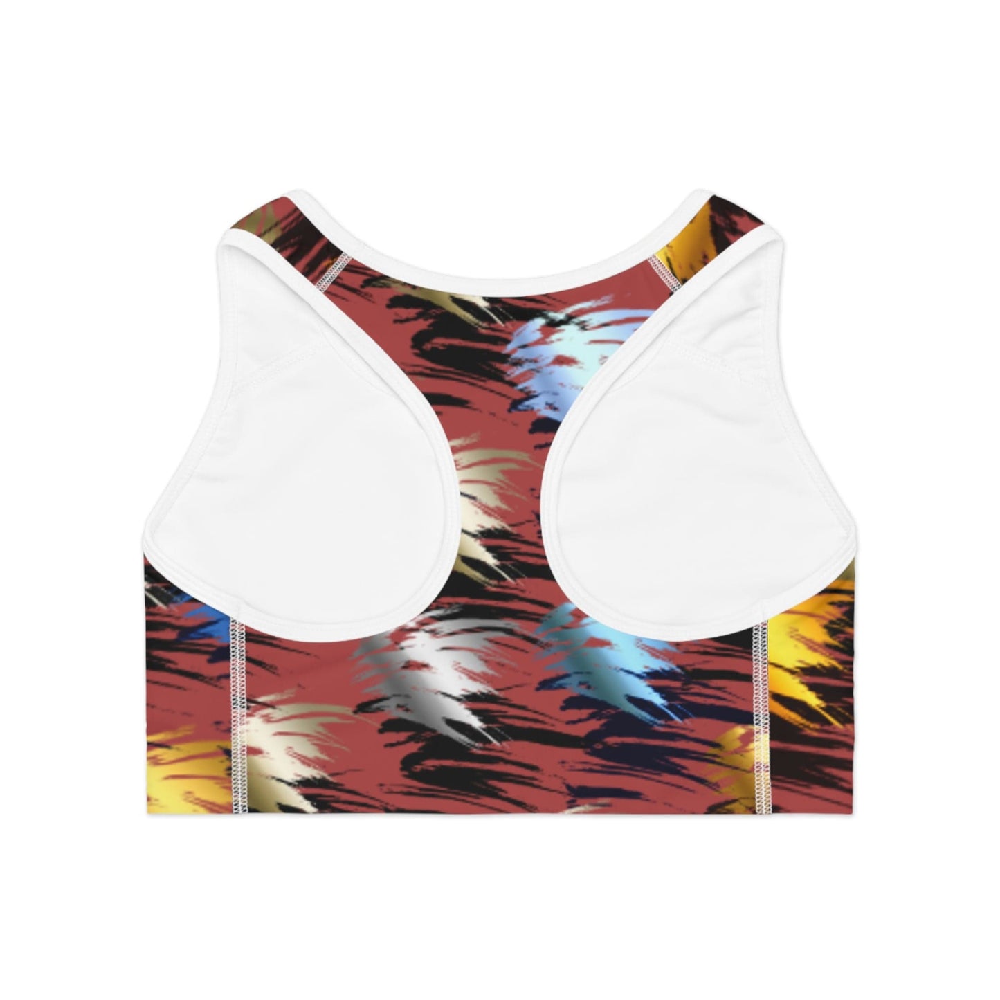 Yoga Sports Bra with Unique Paint Stroke Design