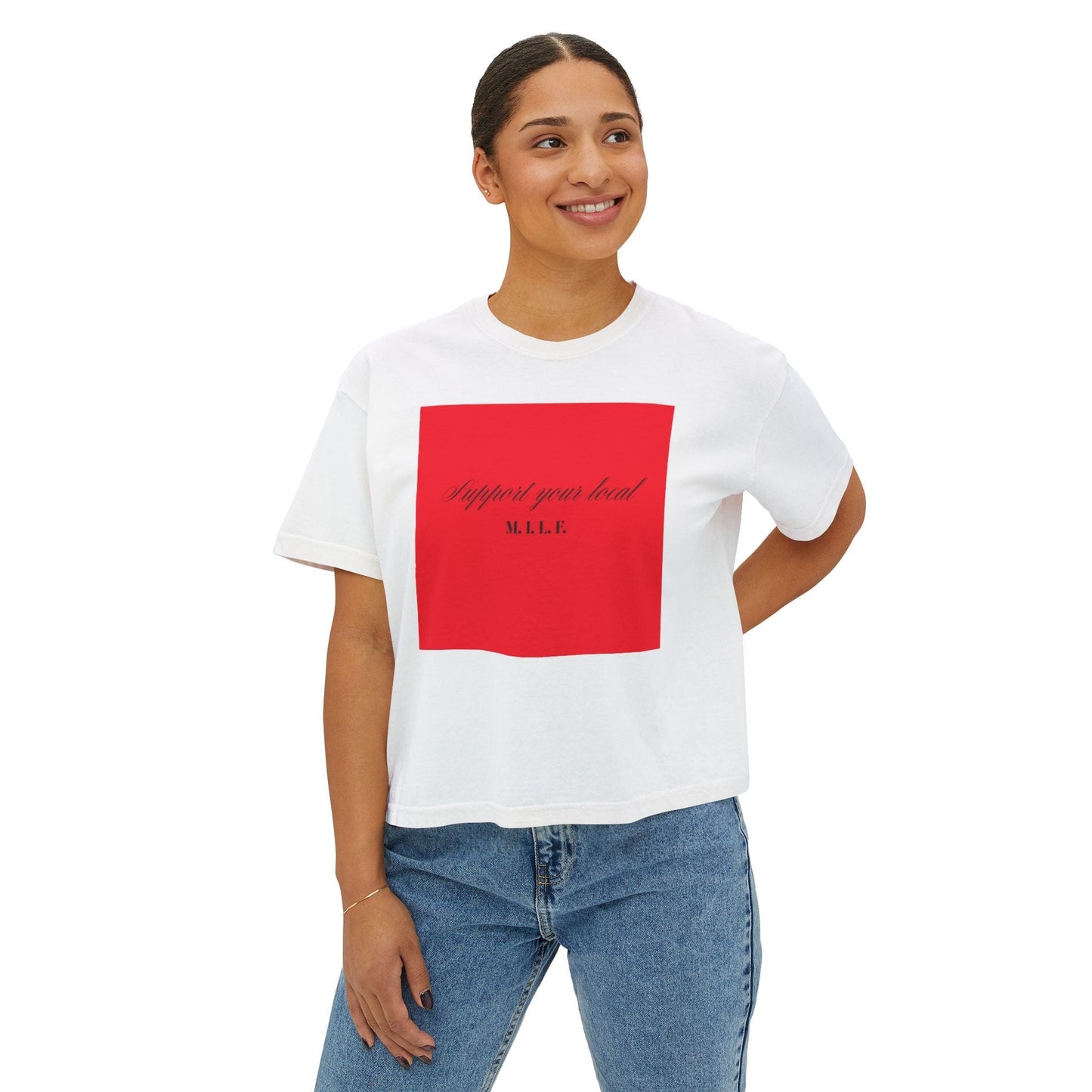 T-Shirt - M I L F Design Women's Boxy Tee