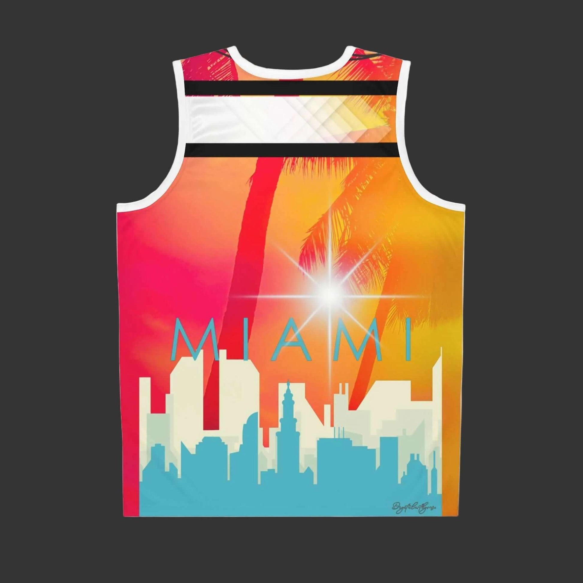 Miami 305 'Only in Dade' Basketball Jersey — Tropical AOP 305 basketball jersey with tropical palm print and "Only in Dade" logo