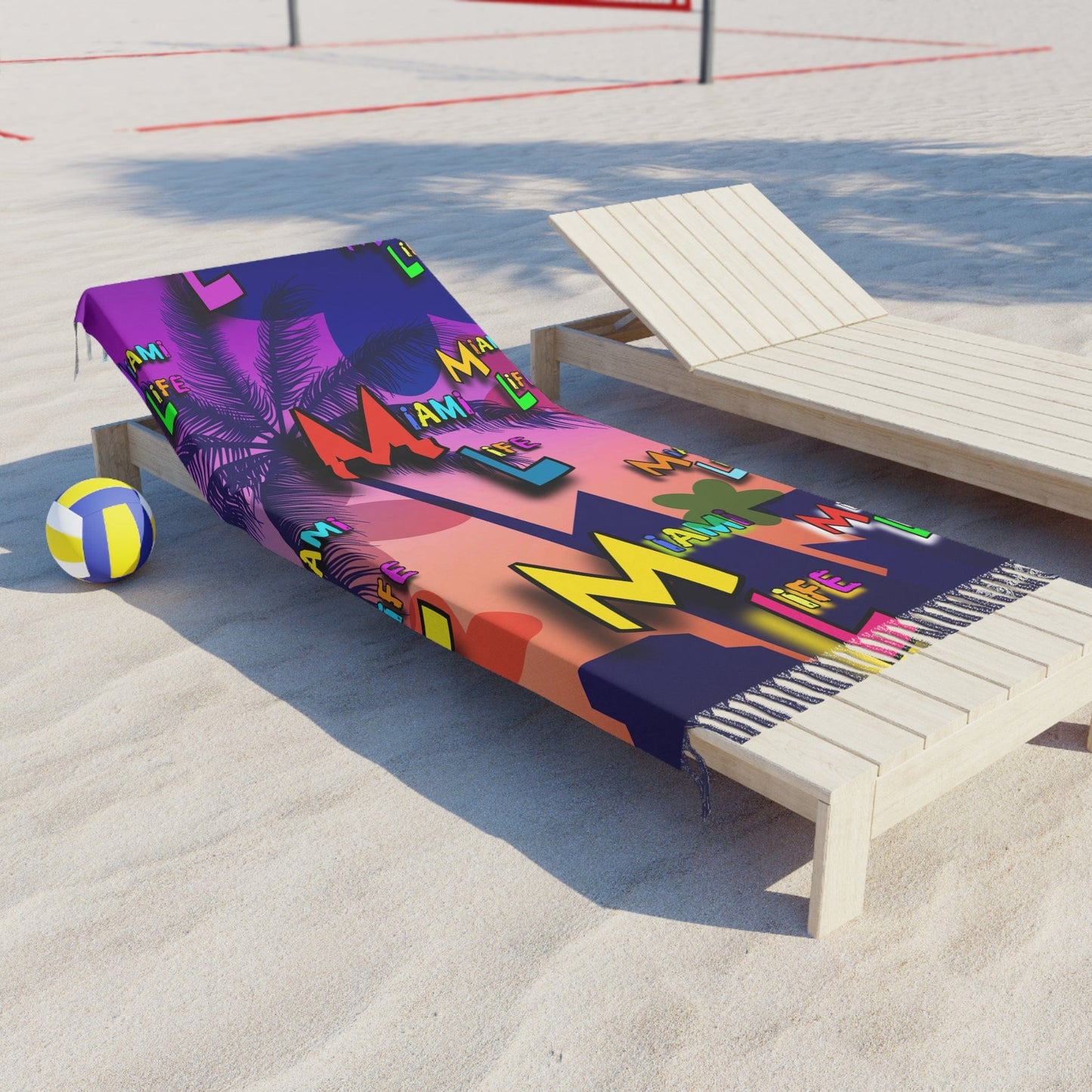 Boho Beach Towel — 'Miami Life' Colorful Bohemian Beach Wrap