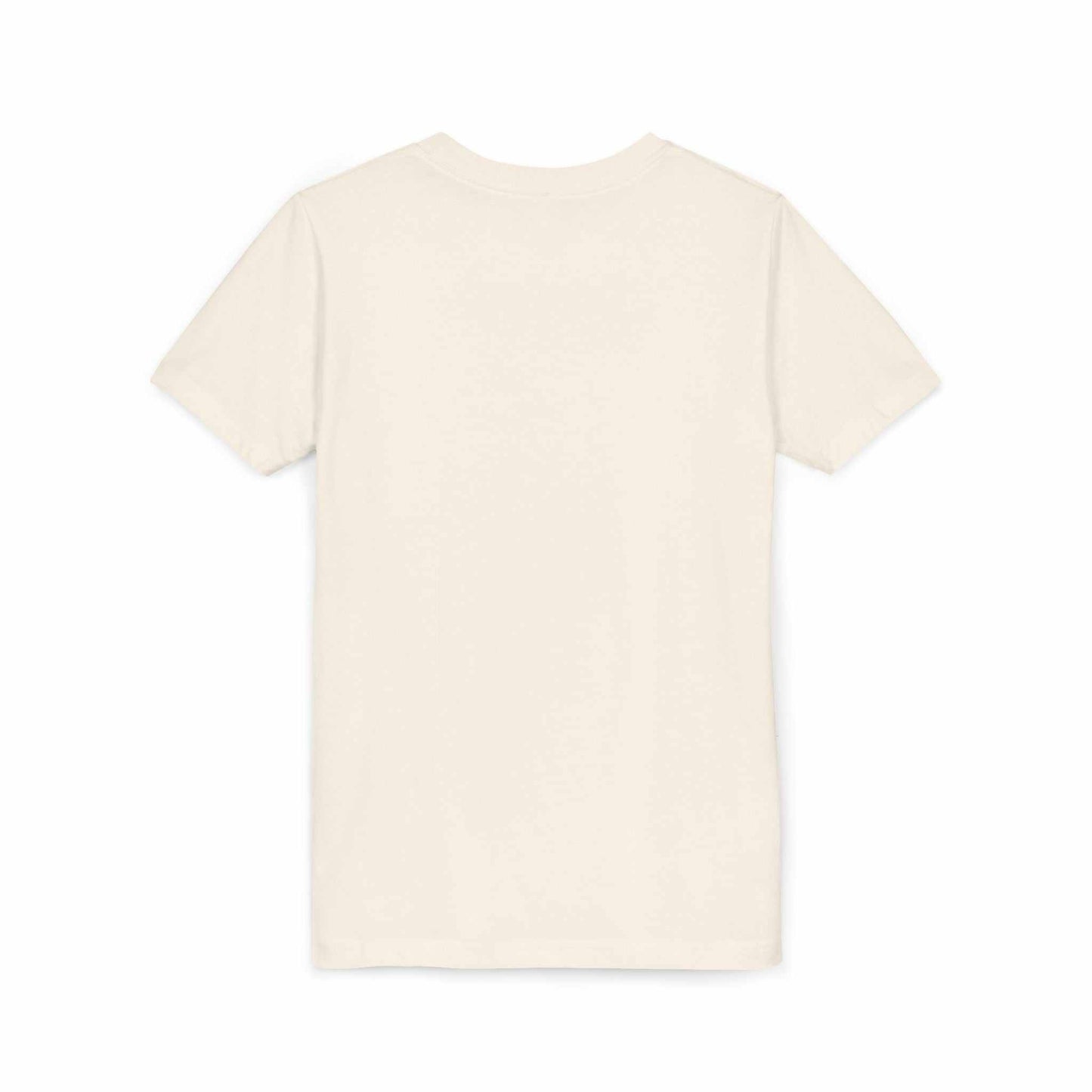 Youth ballet tee with delicate ballerina and floral border, soft cotton fabric, light as a whispered first bow
