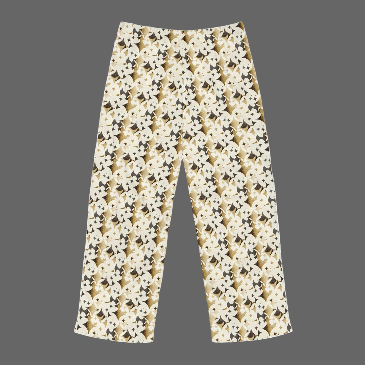 Floral patterned pants on a white background