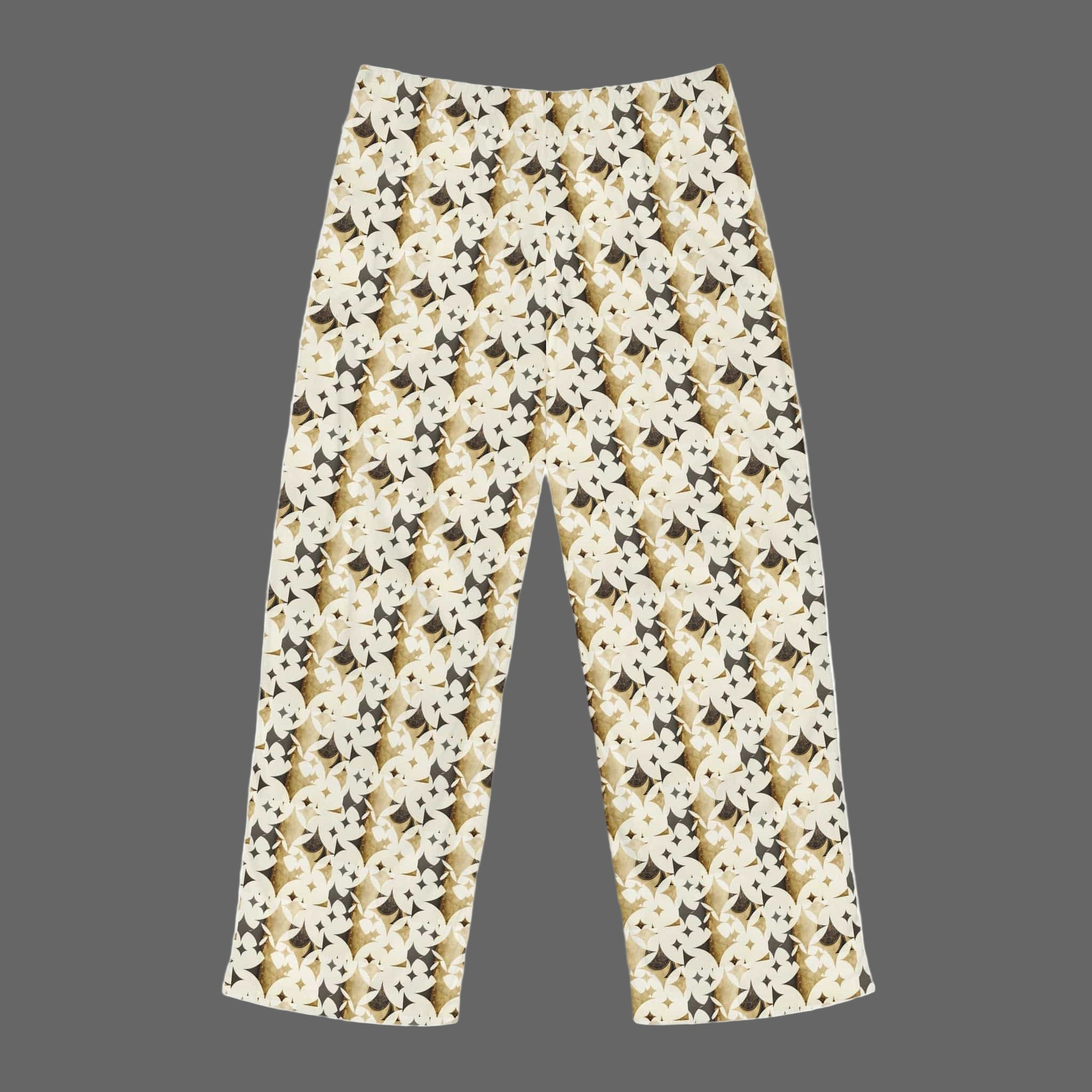 Floral patterned pants on a white background