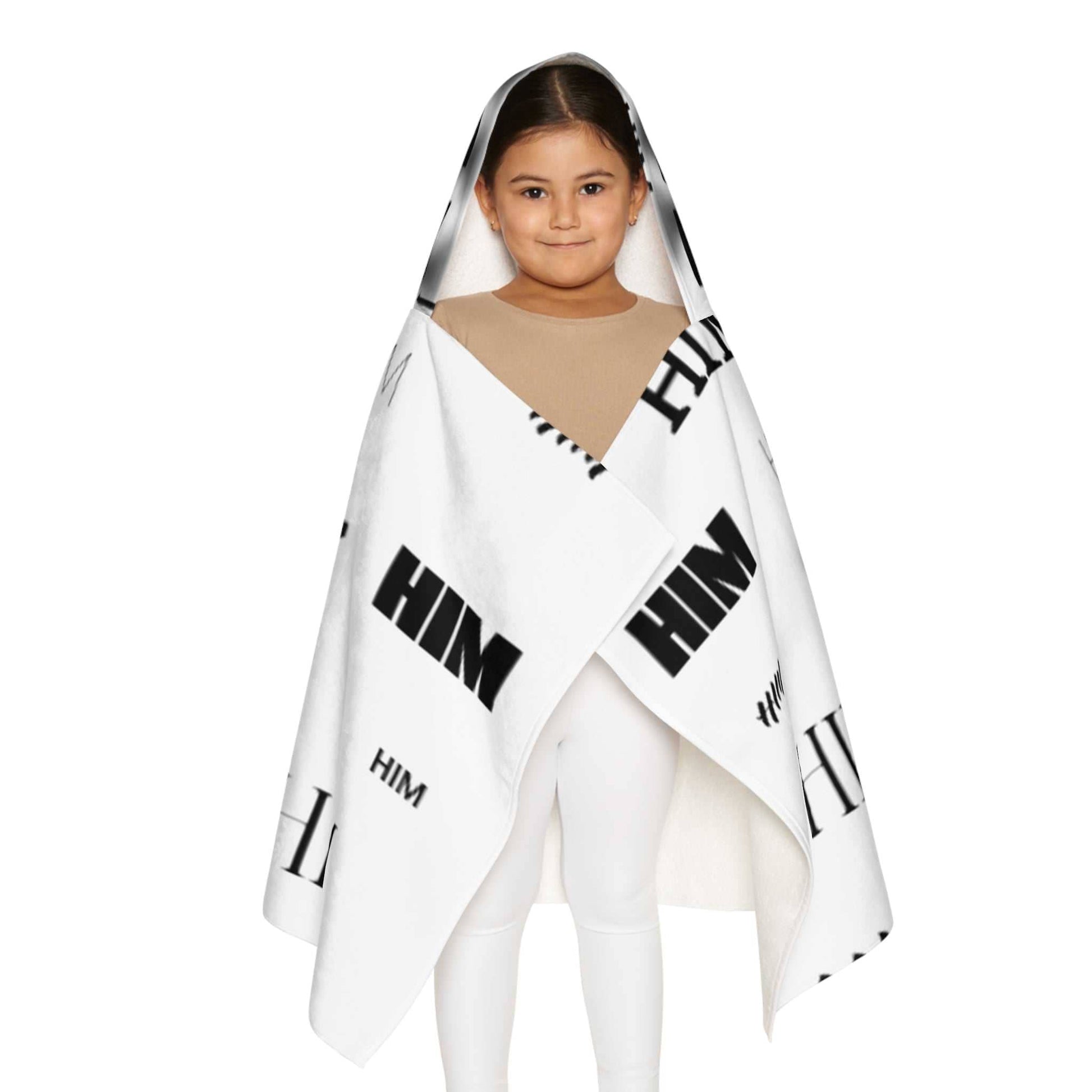 HIM Kids Hooded Towel with all-over vibrant print and soft absorbent cotton terry lining