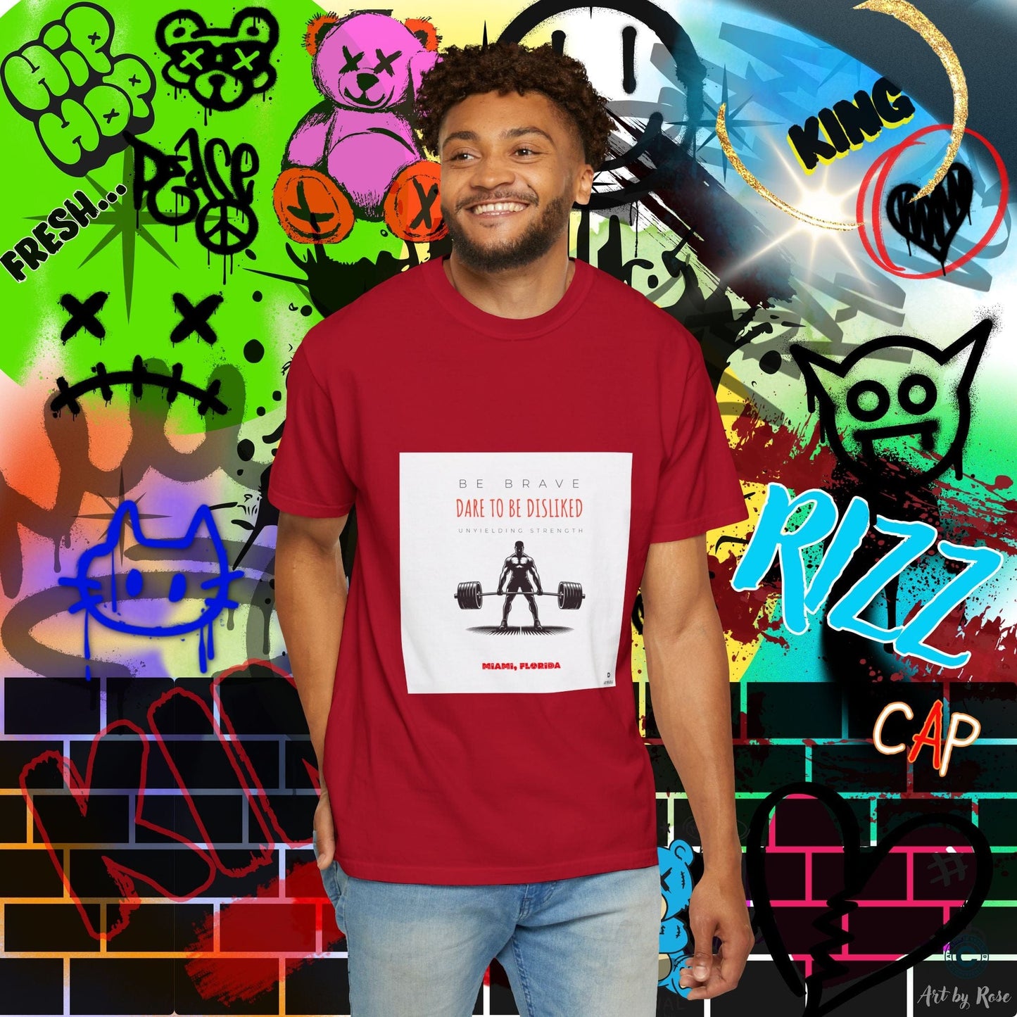 Graphic Tee - 'DARE TO BE DISLIKED' Bodybuilder Weightlifting Design