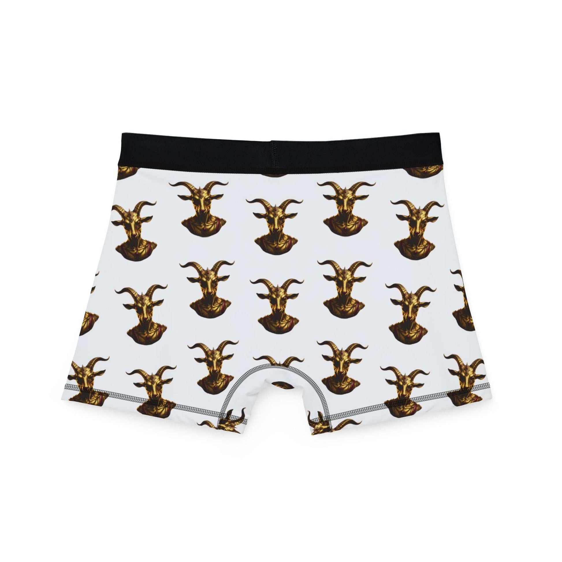 Gold Baphomet Monogram Men's boxers with all-over print and elastic waistband