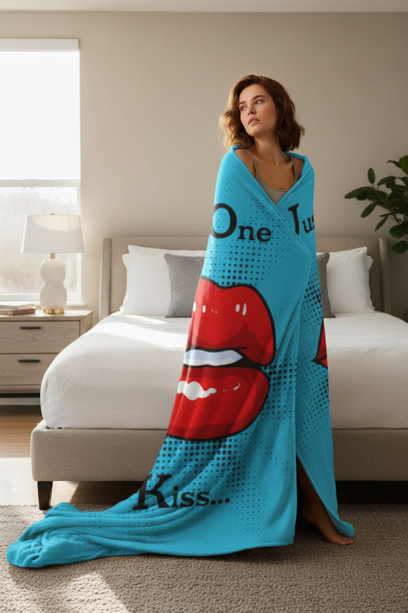 Velveteen Plush Blanket-Just One Kiss Plush Blanket