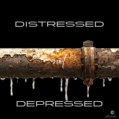 Distressed not depressed-Blk tee